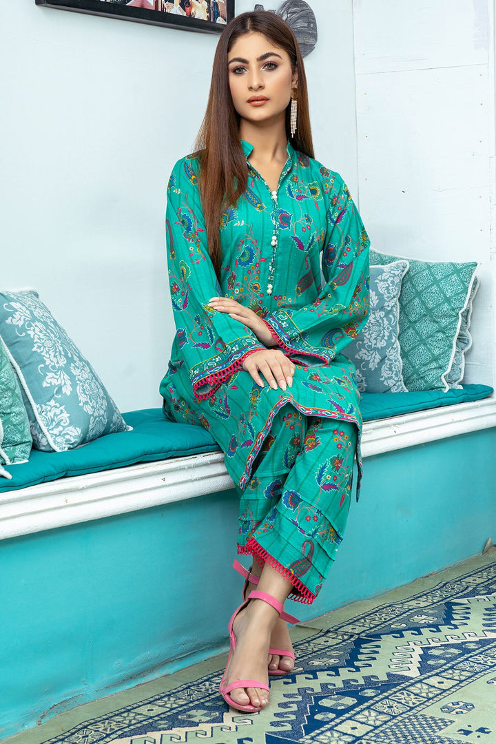 3584-CONIFER DIGITAL PRINTED KHADDAR STITCHED