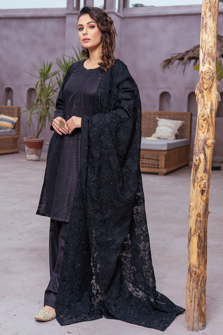 3701-CHERIMOYA EMBROIDERED CHIFFON SHAWL