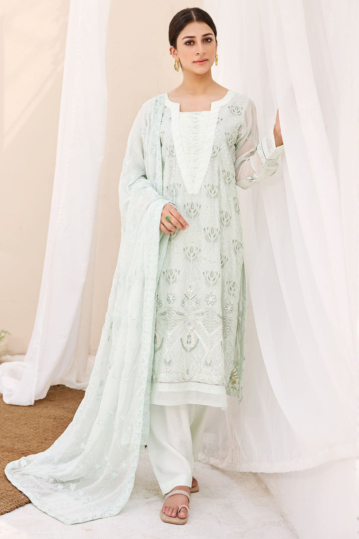 3895-RINA EMBROIDERED BEMBERG CHIFFON UNSTITCHED