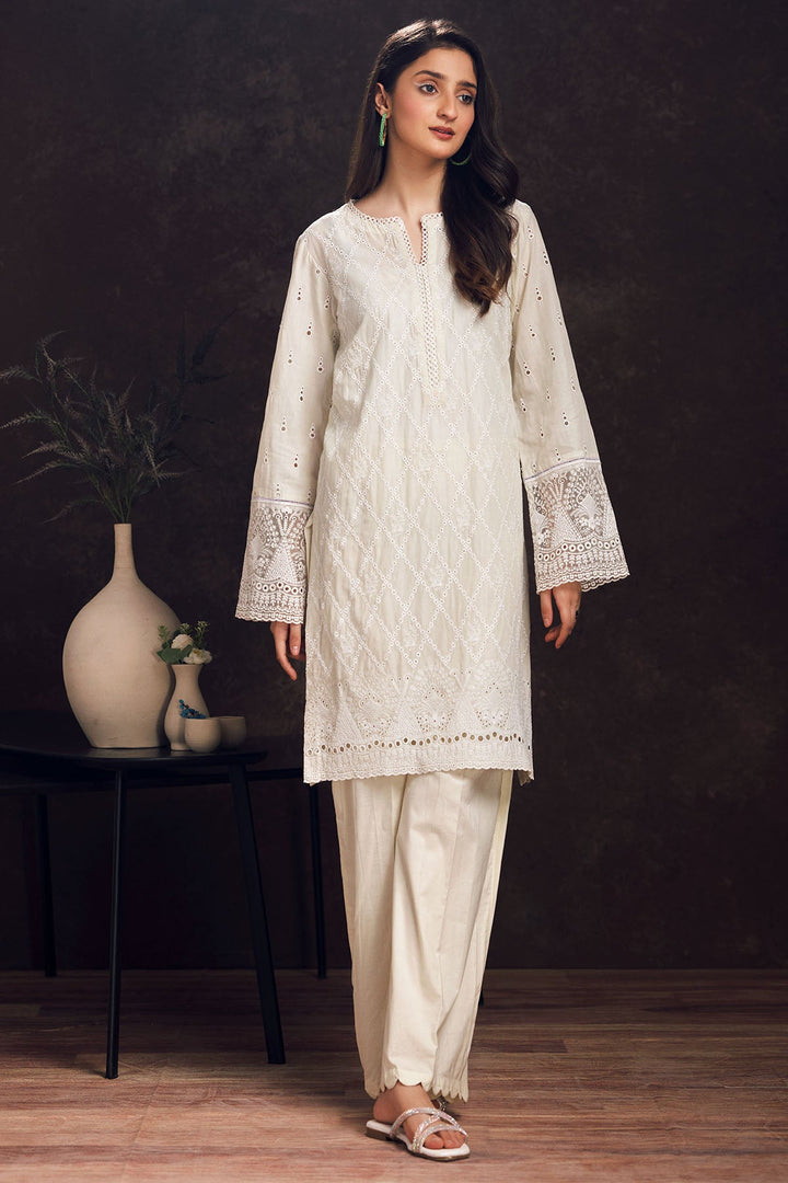 3992-ELELINE EMBROIDERED LAWN STITCHED