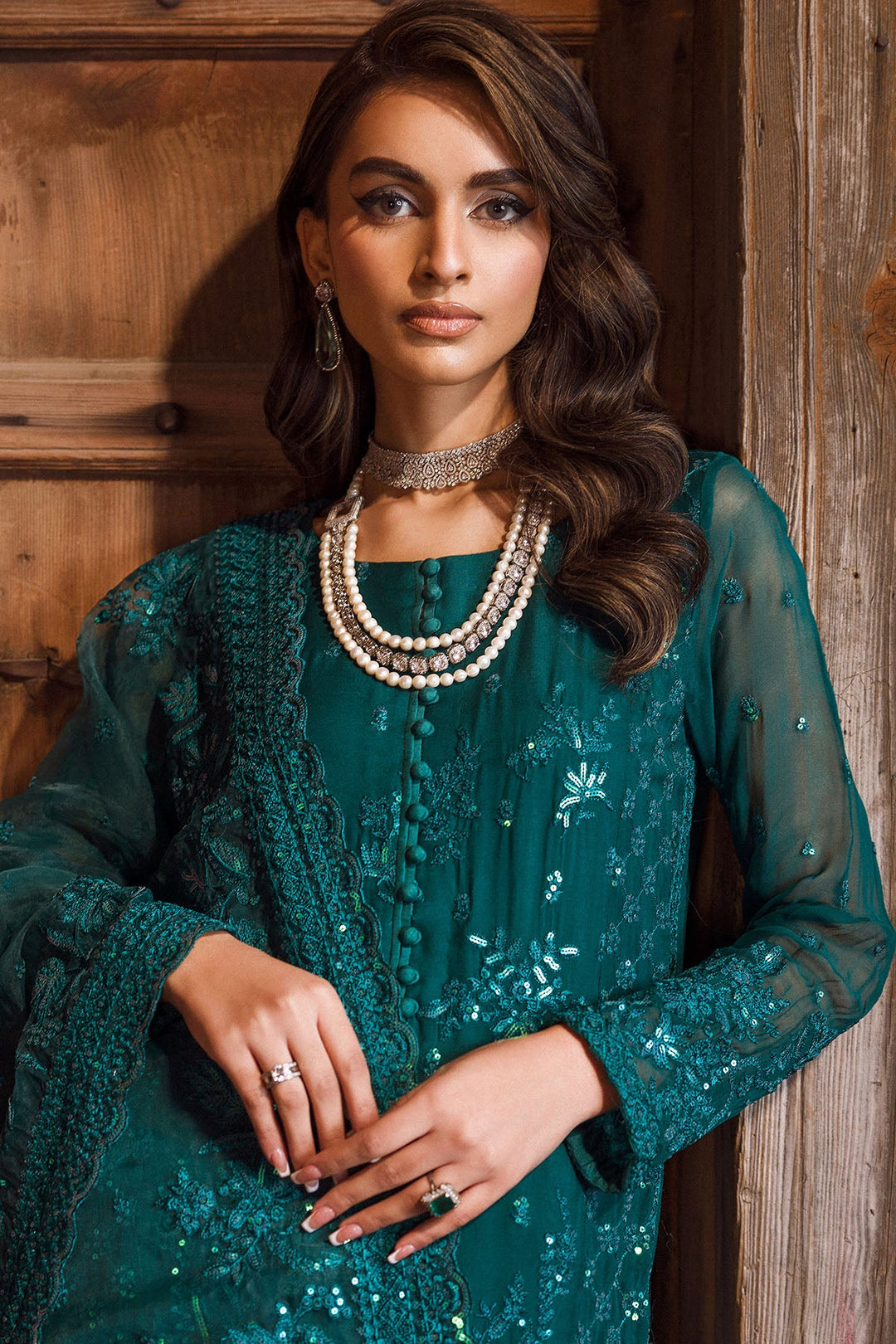 4123-ANUM EMBROIDERED BEMBERG CHIFFON UNSTITCHED