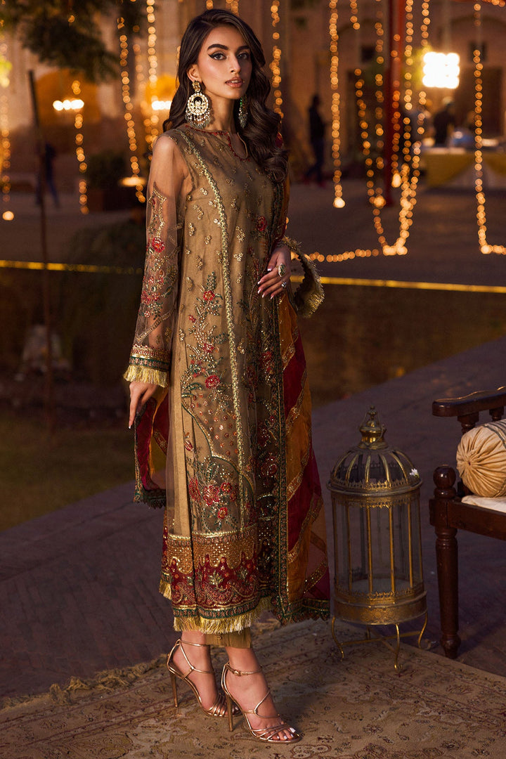 4124-MEHAR EMBROIDERED SILK NET UNSTITCHED