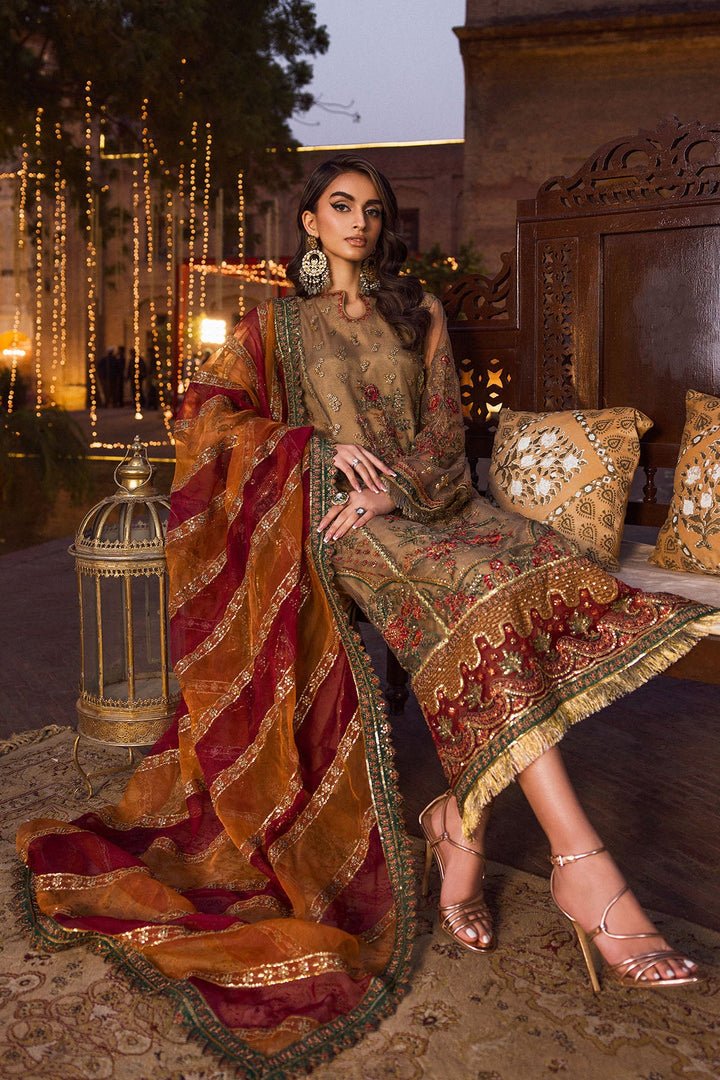 4124-MEHAR EMBROIDERED SILK NET UNSTITCHED