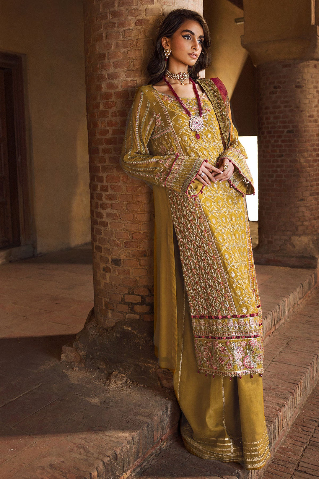 4129-BAKHTAWAR EMBROIDERED BEMBERG CHIFFON UNSTITCHED