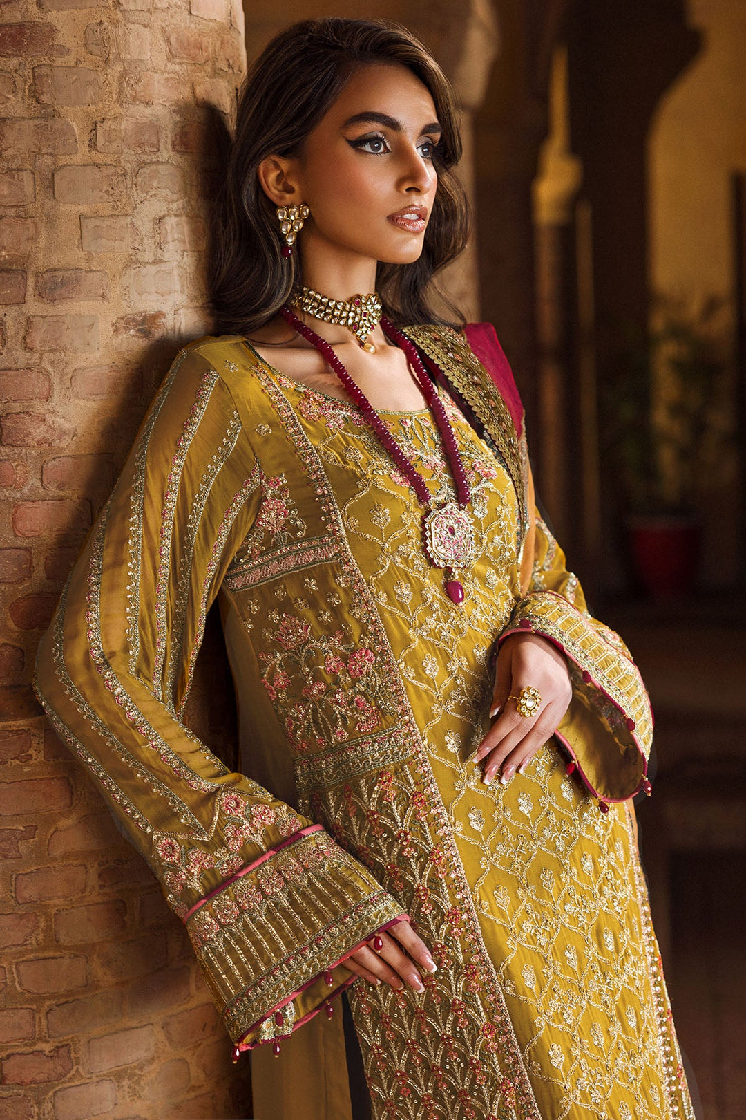 4129-BAKHTAWAR EMBROIDERED BEMBERG CHIFFON UNSTITCHED