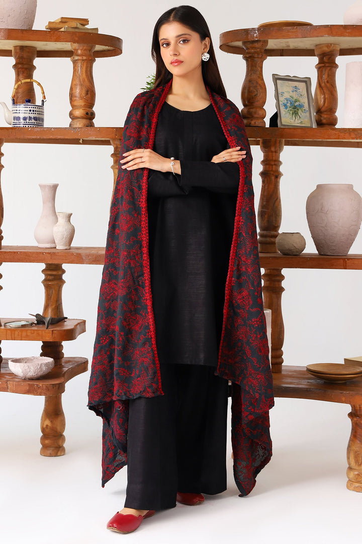 4202-KEYVAN EMBROIDERED KARANDI SHAWL