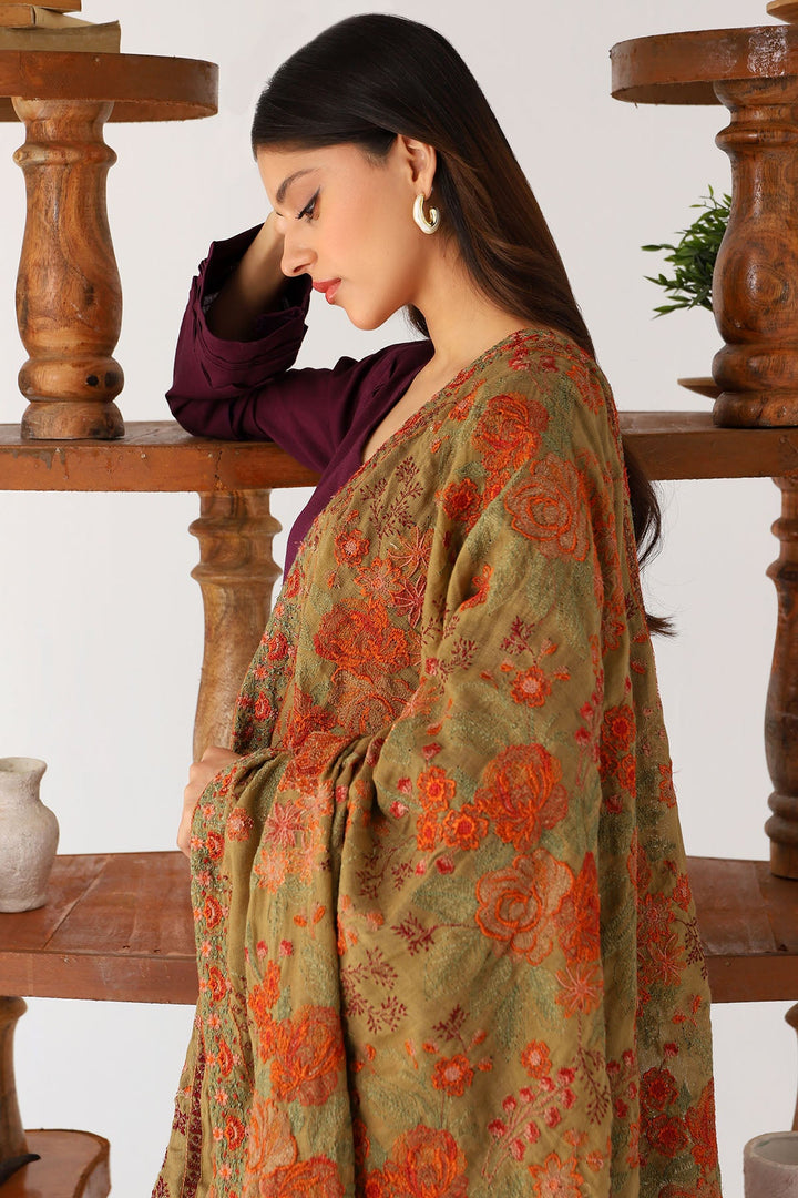 4214-MEHRZAD EMBROIDERED WOOL SHAWL