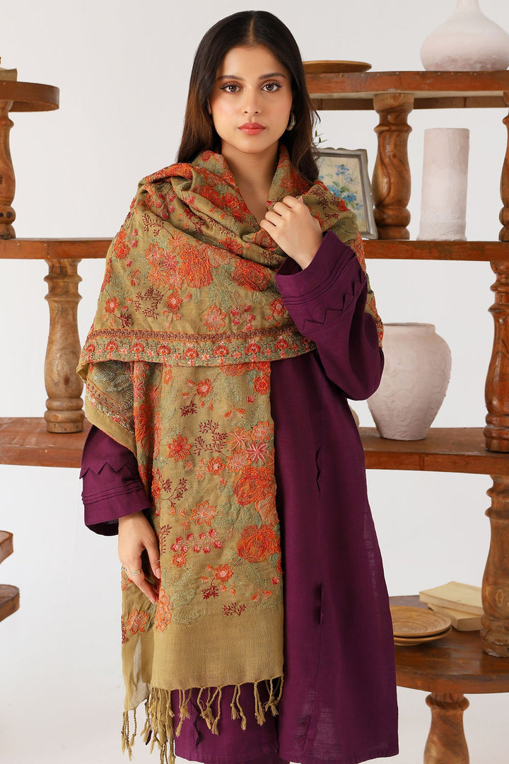 4214-MEHRZAD EMBROIDERED WOOL SHAWL