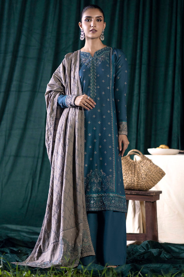 4355-DAMA EMBROIDERED KHADDAR STITCHED