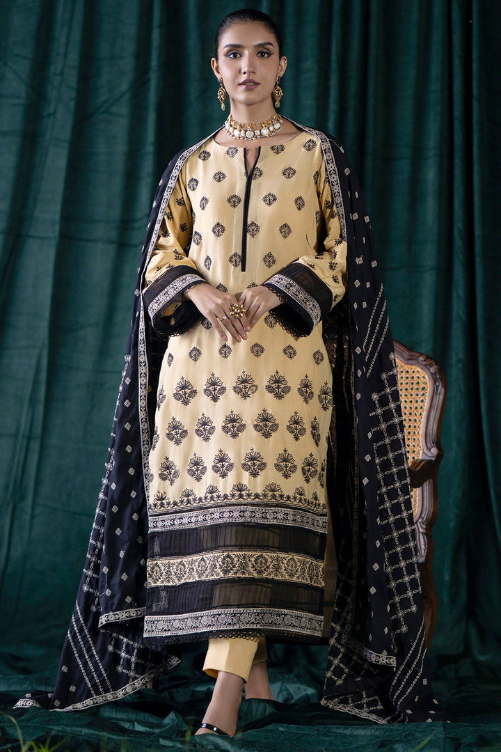 4360-SARINA EMBROIDERED KHADDAR STITCHED