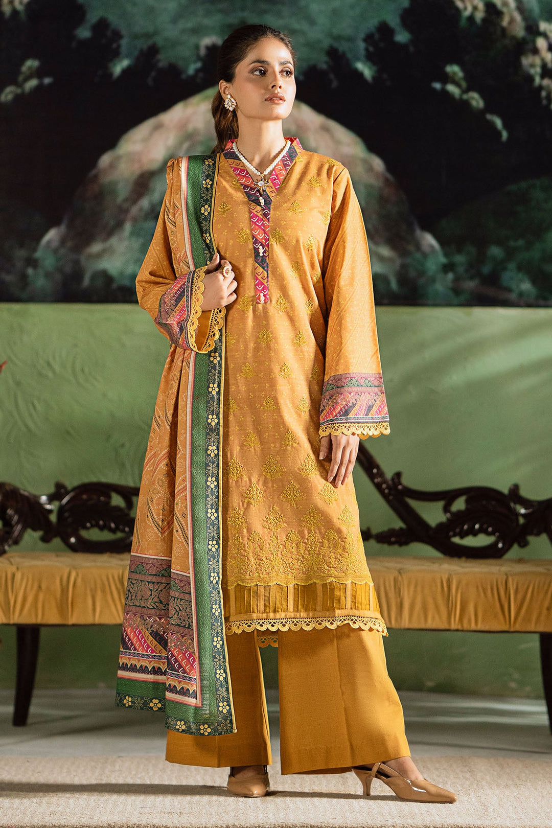 4389-MERAKI DIGITAL PRINTED KHADDAR STITCHED