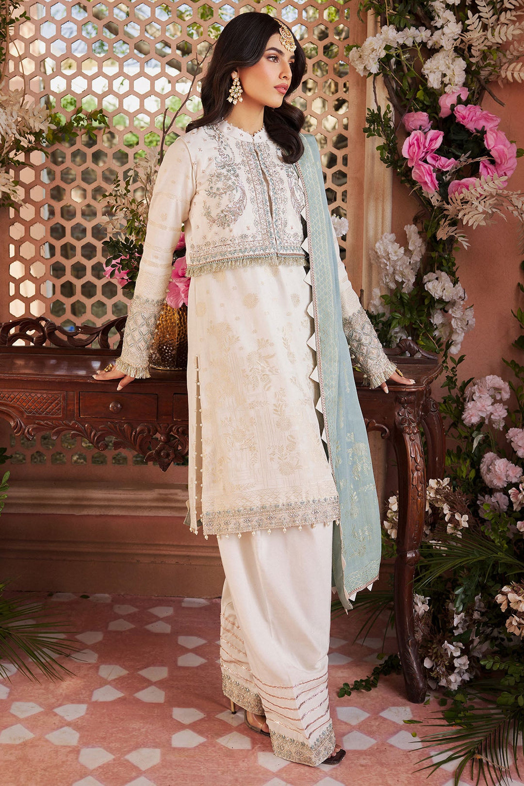 4398-DURE-SAMEEN EMBROIDERED JACQUARD UNSTITCHED