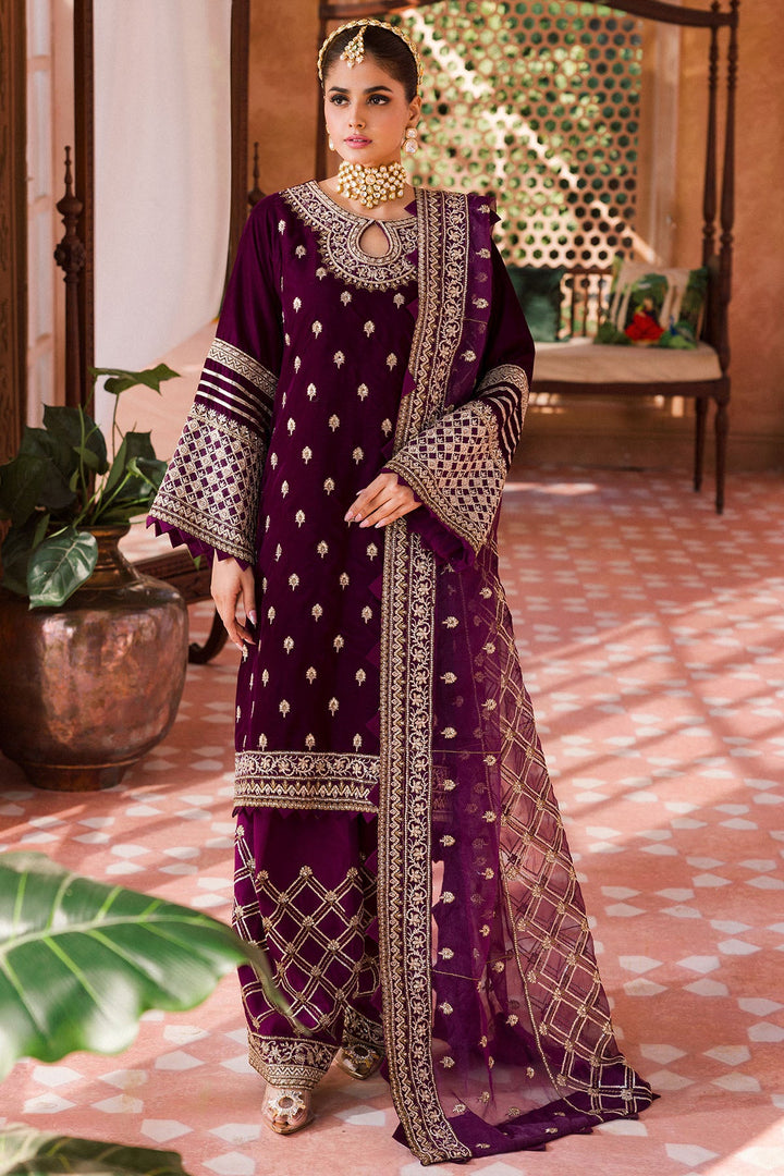 4405-NAMRAH EMBROIDERED VELVET UNSTITCHED