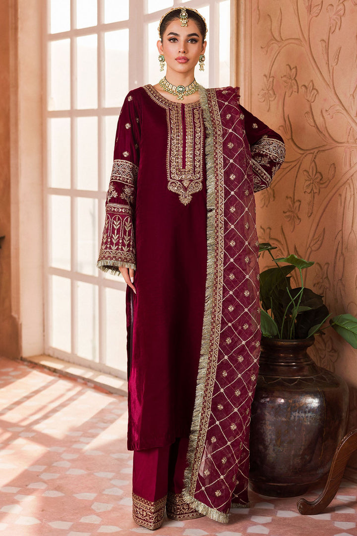 4407-HOORAIN EMBROIDERED VELVET UNSTITCHED