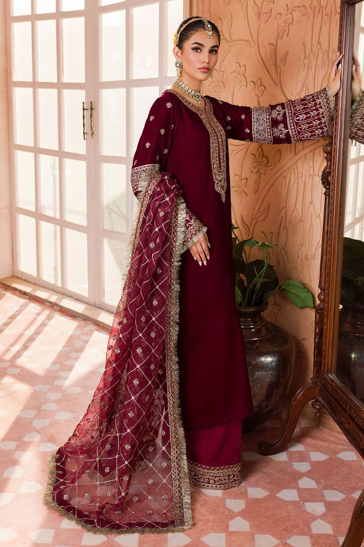 4407-HOORAIN EMBROIDERED VELVET UNSTITCHED