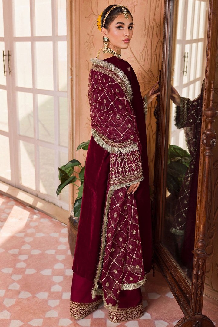 4407-HOORAIN EMBROIDERED VELVET UNSTITCHED