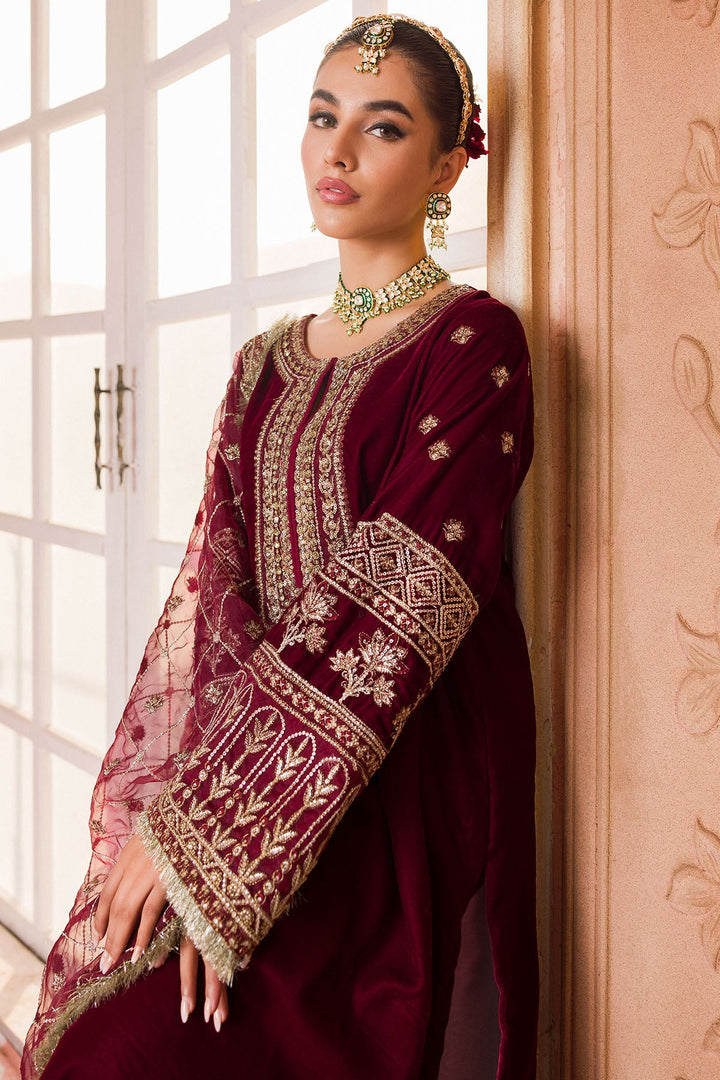 4407-HOORAIN EMBROIDERED VELVET UNSTITCHED