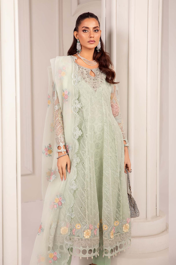 3 PIECE EMBROIDERED ORGANZA SUIT | SF-EF24-03