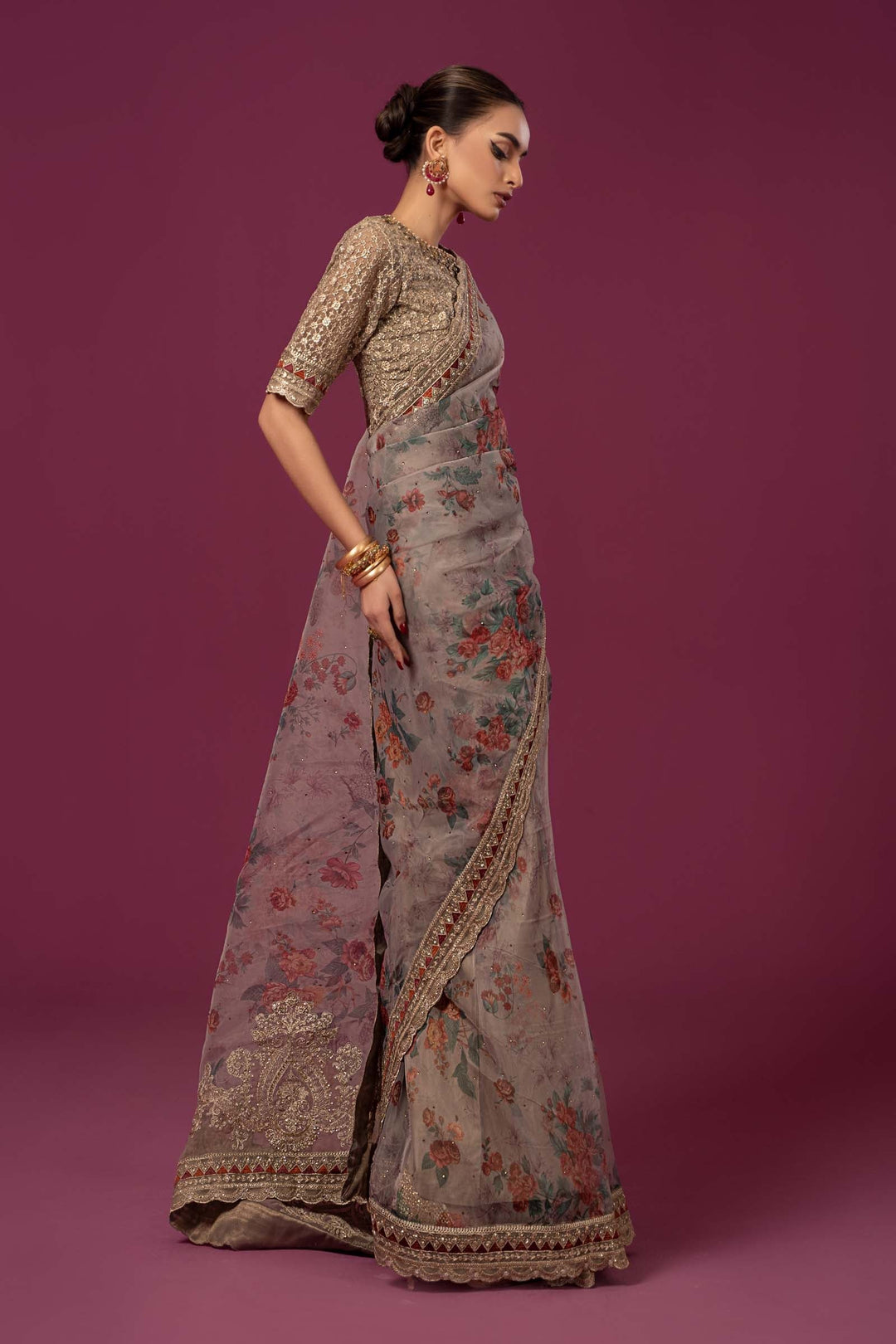 EMBROIDERED ORGANZA SAREE | SF-EF24-08