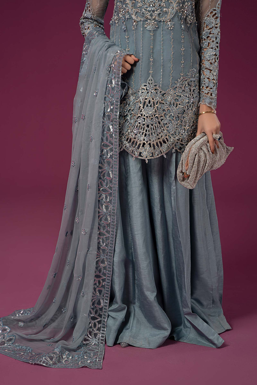 3 PIECE EMBROIDERED ORGANZA SUIT | SF-EF24-22