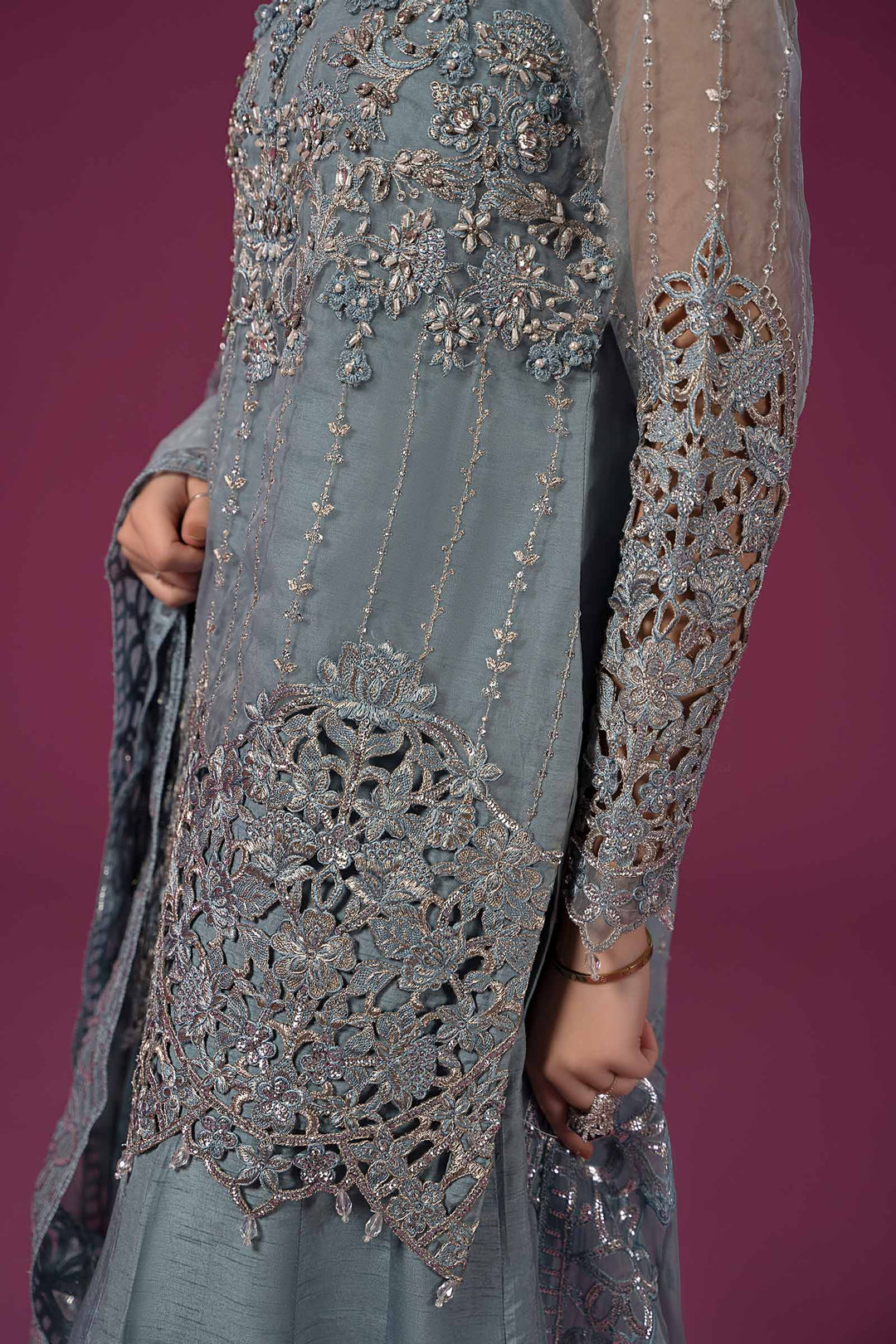 3 PIECE EMBROIDERED ORGANZA SUIT | SF-EF24-22