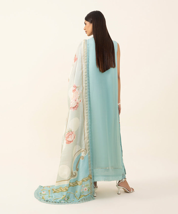 3 Piece - Embroidered Chiffon Suit