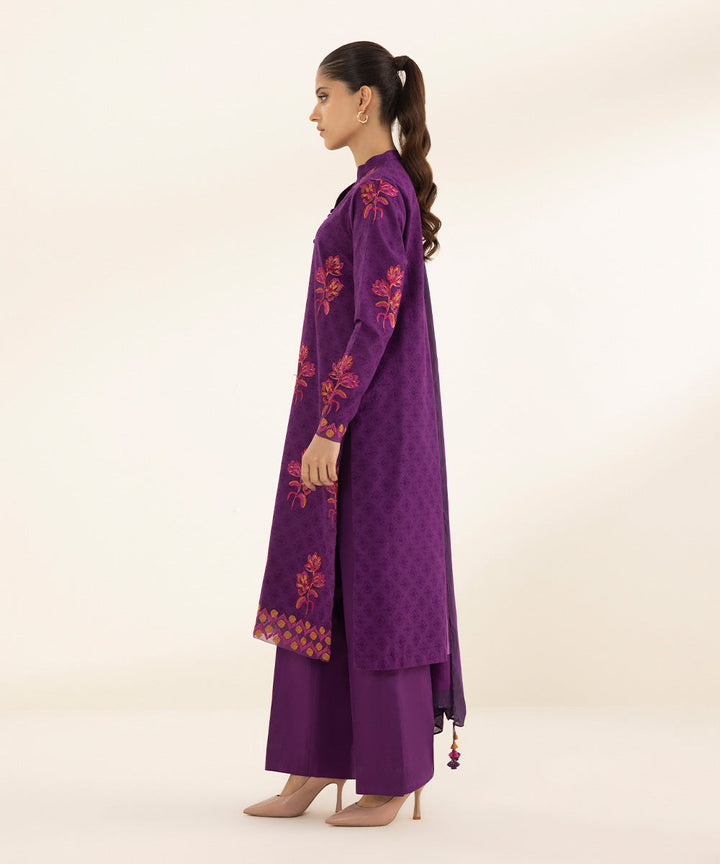 3 Piece - Embroidered Jacquard Suit