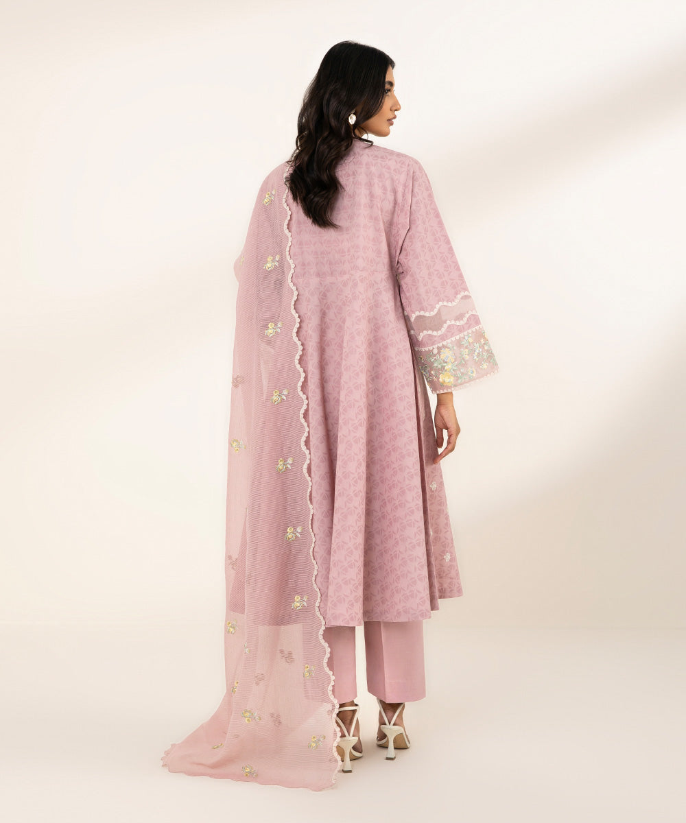 3 Piece - Embroidered Jacquard Suit