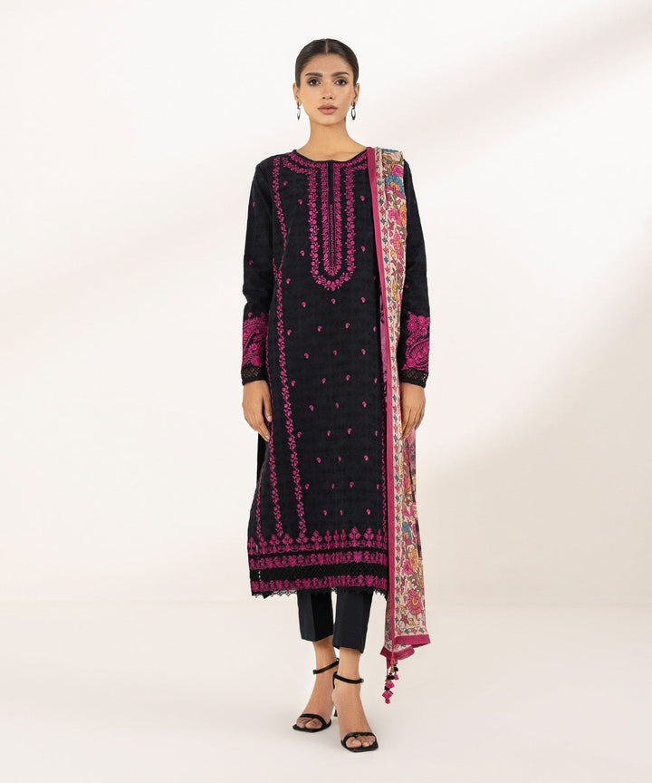 3 Piece - Embroidered Jacquard Suit