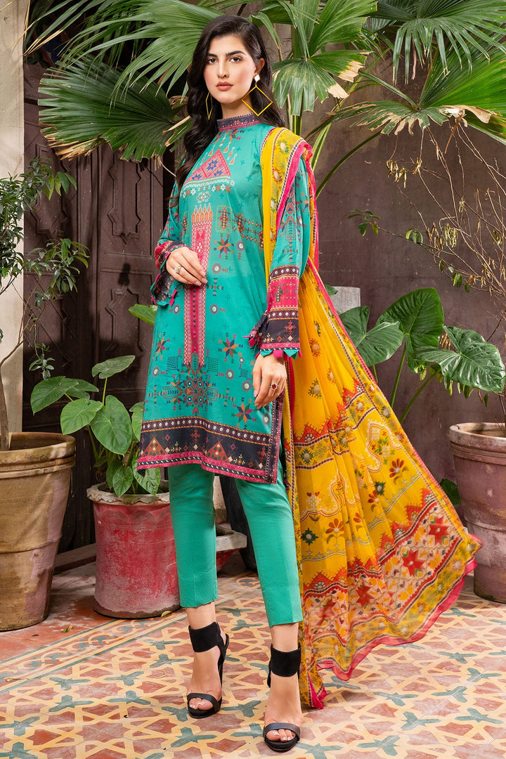 0207-PRINT-A DIGITAL PRINTED LAWN STITCHED