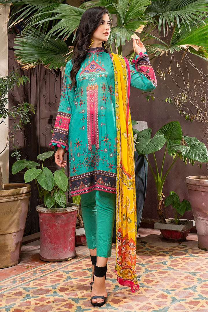 0207-PRINT-A DIGITAL PRINTED LAWN STITCHED